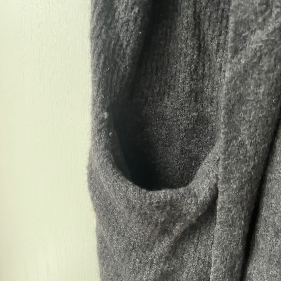 Grey Hooded Long Knit Cardigan Sweater, GAP, size M - Picture 3 of 7